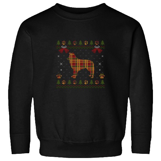 Border Collie Red Plaid Dog Ugly Christmas Sweater Dogs Sweatshirts