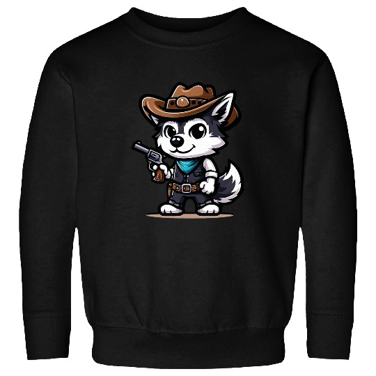 Husky Wild West Funny Dog Cowboy Sweatshirts