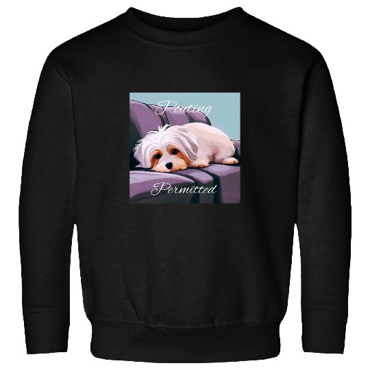 Cute Little Yorkshire Terrier Dog Pouting Sweatshirts