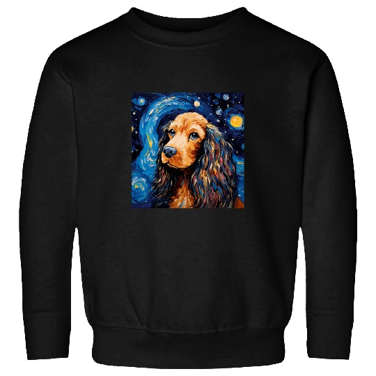 Cocker Spaniel Starry Night For Dog Mom Dog Dad 3 Sweatshirts