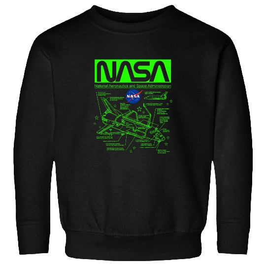 Lacrosse Gift NASA Space Shuttle Schematic Worm and Insignia Logo 23 Sweatshirts