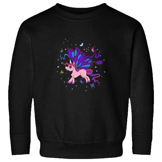 Magical Creature Fantasy Animal Lover Butterfly Unicorn Sweatshirts