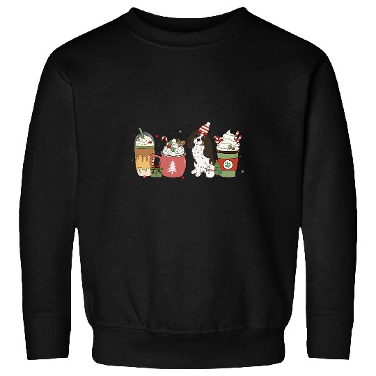 Cavalier Coffee Latte Winter Christmas Cavie Dog Mom Holiday Sweatshirts