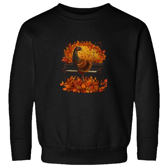 Turkey Playing Piano Thanksgiving Day Pianist Musician Sweatshirts