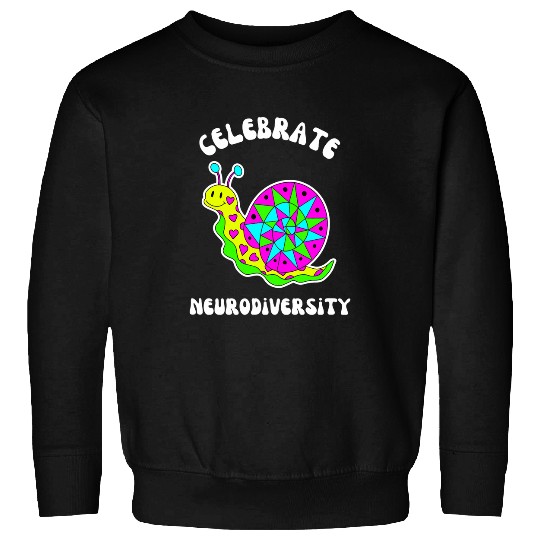 Neurodiversity Awareness Bright Colorful Snail Retro Pink Sweatshirts