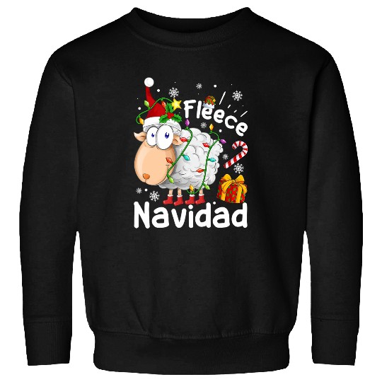 Sheep Lover Fleece Feliz Navidad Funny Christmas Cute Sheep Christmas Sweatshirts