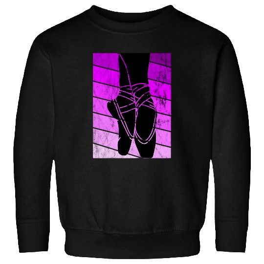 Ballerina Ballett Shoes Dancing Girl Retro Sunset Artistic Sweatshirts