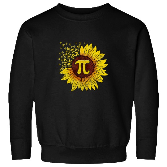 Sunflower Math Nerd Teacher   Pi Symbol T   Pi Day Sweatshirts