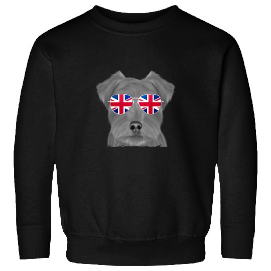 Norfolk Terrier Dog Union Jack Sunglasses Sweatshirts
