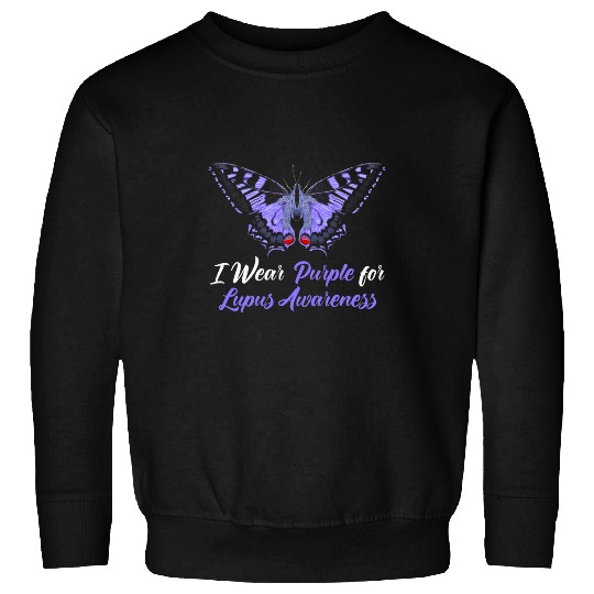 Lupus Awareness Purple Butterfly Hope Motivational Sweatshirts