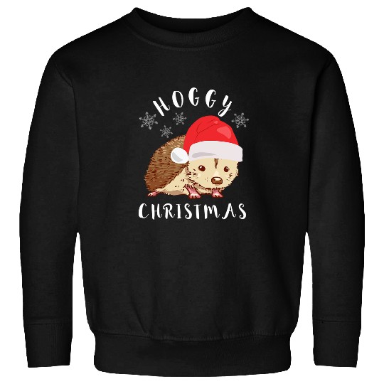 Lacrosse Gift Merry Christmas Hedgehog Santa Hat xmass Spiked Animal Sweatshirts