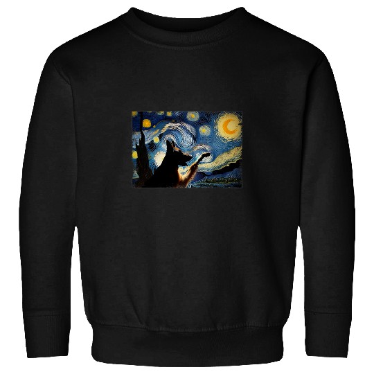 Classic Art German Shepherd Dogs Lovely Dog Starry Night Sweatshirts