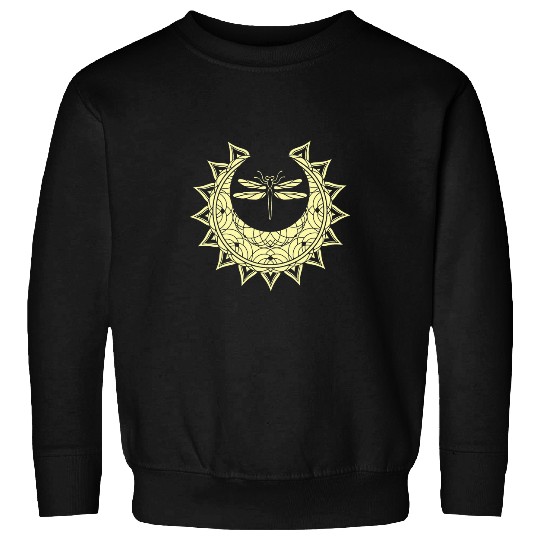 Stargazer Mystical Wicca Insect Dragonfly Crescent Moon Sweatshirts