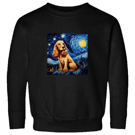 Cocker Spaniel Starry Night For Dog Mom Dog Dad Sweatshirts