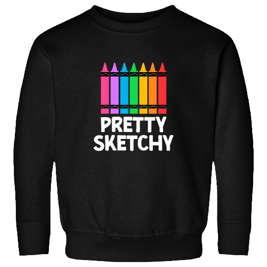 Creative Artist Colored Pencils Art Lover Pretty Sketchy Sweatshirts