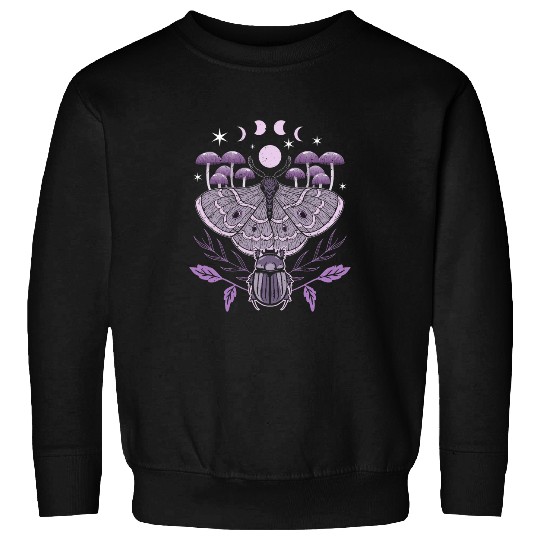 Mysterious Moth in the Forest and Mushrooms Moth Sweatshirts