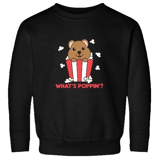 quokkas Popcorn Whats Poppin Funny Quokkas Cinema Evening Sweatshirts