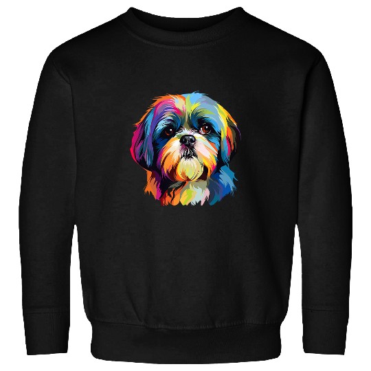 Colorful Pop Art Shih Tzu Sweatshirts