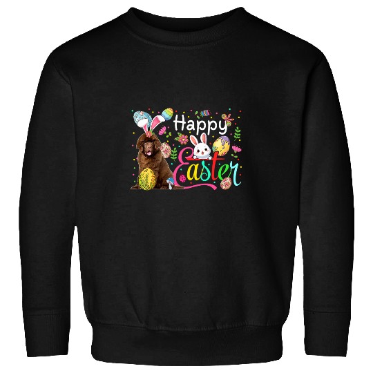 Happy Easter Newfoundland Cosplay Bunny Chocolate Eggs Sweatshirts
