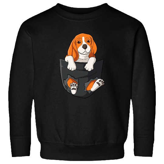 Dog in pocket Beagle chest pocket Sweatshirts