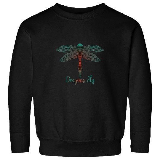 ON BACK Cool Machined Dragonfly 2Dragons Fly 2Steampunk Sweatshirts