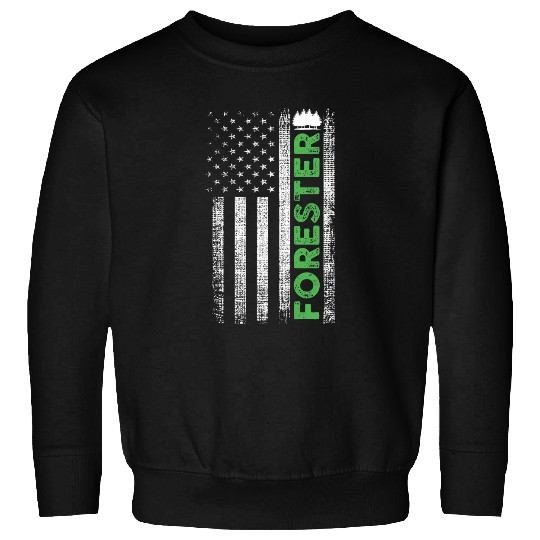 Forest Forestry Worker American Flag Forester Sweatshirts