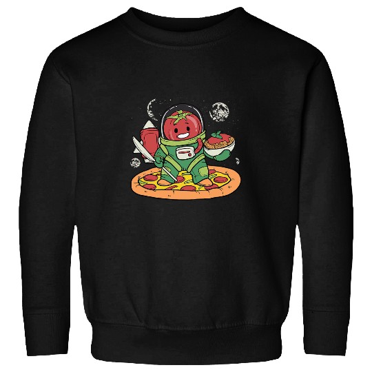 Tomato astronaut spreading the noodles on the cheesy pizza Sweatshirts
