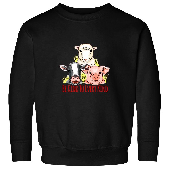 Sheep Lover Farm Animals Cow Pig Sheep Vegan Sweatshirts