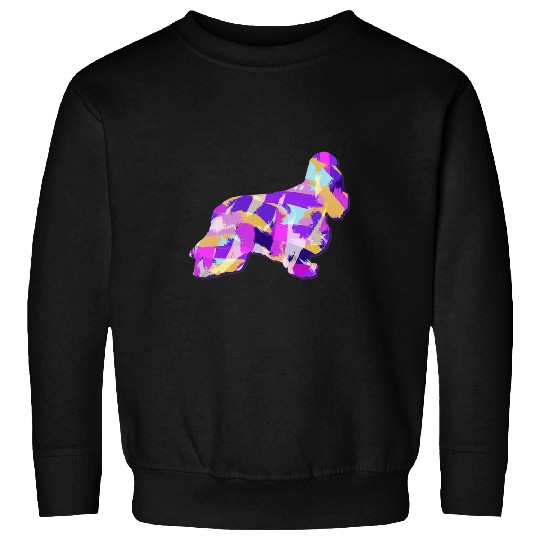 Cocker Spaniel Dog Silhouette Purple Pink Yellow Blue Sweatshirts