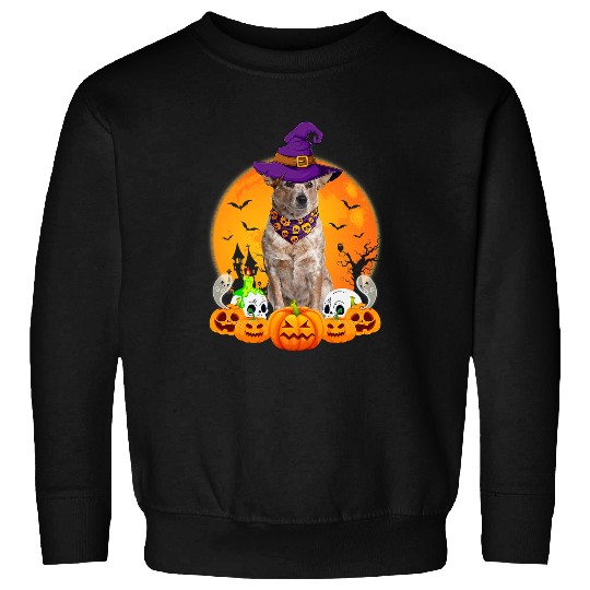 Australian Cattle Witch Pumpkin Halloween Dog Lover Funny 192 Sweatshirts