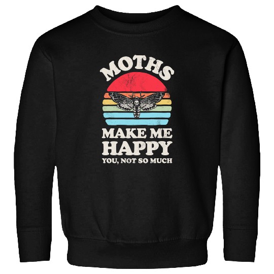 Moths Make Me Happy Funny Moth Insect Retro vintages Gifts Sweatshirts