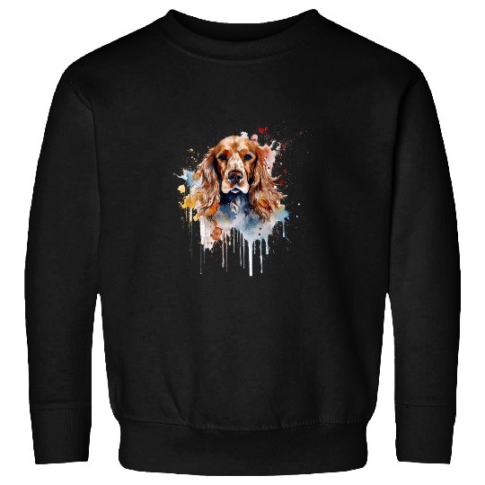 Colorful Cocker Spaniel watercolor art Sweatshirts