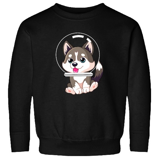 Husky in Space Fun Dog Spacesuit Husky Lover Sweatshirts
