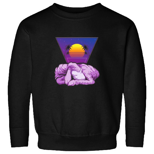 Sheep Lover Tropical Farm Animal Lamb Vaporwave 80s Art Farmer Sheep Sweatshirts