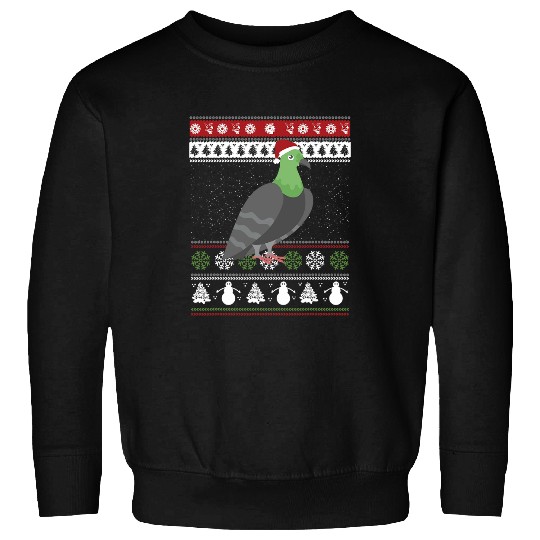 Pigeon Design for a Bird Lover Ugly Christmas Pigeon Lover Sweatshirts