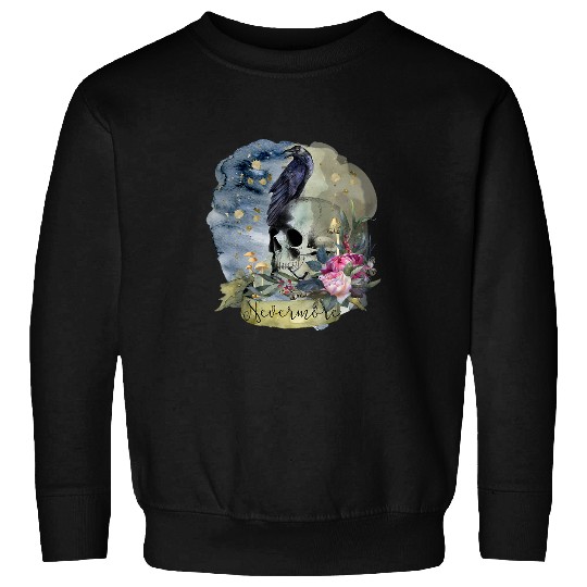 Nevermore Edgar Allen Poe Halloween Crow Trendy Fun Sweatshirts
