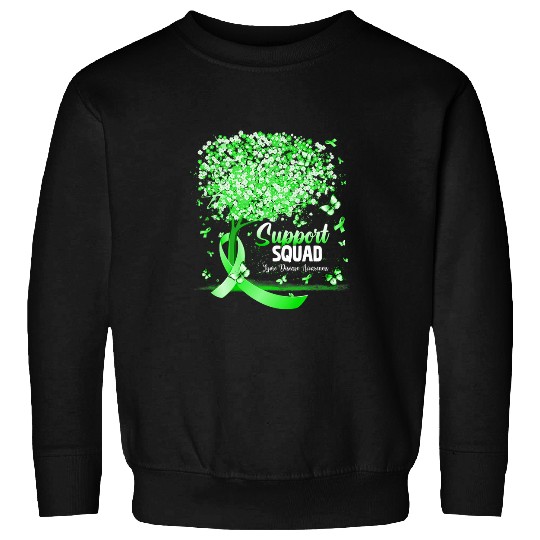 Support Squad Butterfly Lime Green Ribbon Lyme Disease Sweatshirts