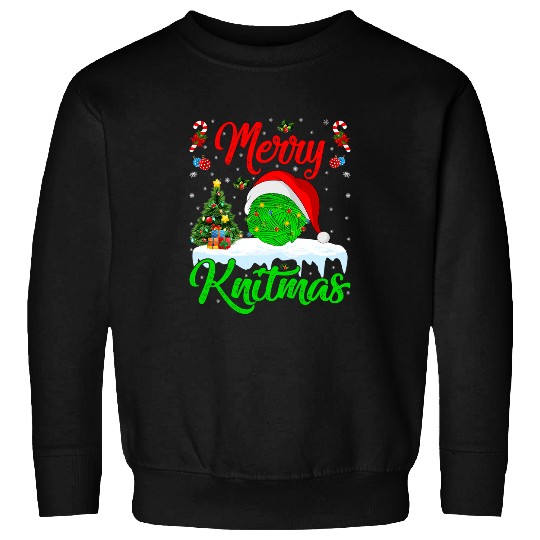 Knitting Yarn xmass Tree Lights Santa Merrymasting Christmas 27 Sweatshirts