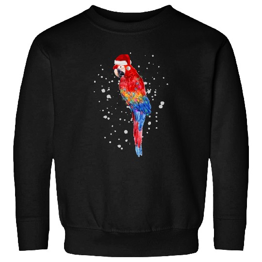 Parrot Santa Hat Christmas Lights Funny xmass Lover Sweatshirts