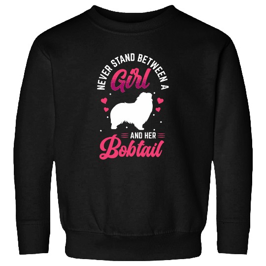 Girl and her Bobtail Old English Sheepdog Bobtail Sweatshirts