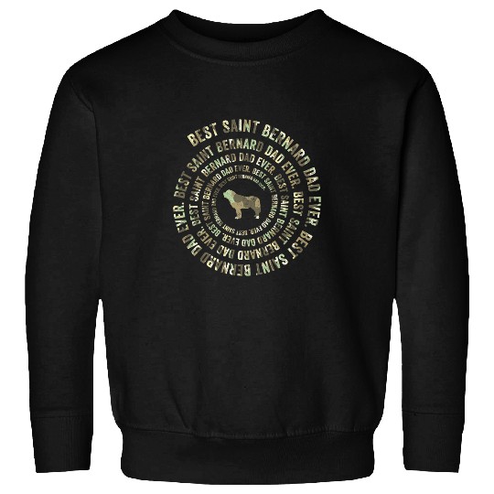 Mens US Flag Camo Saint Bernard Dog Dad Spiral Lover Dog Sweatshirts