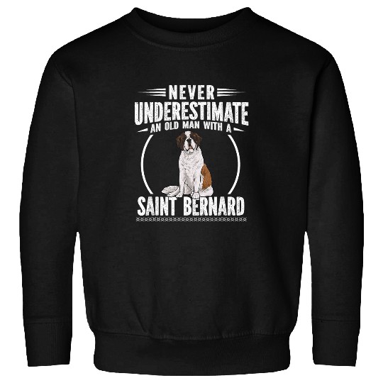Mens Saint Bernard Dog Owner Old Man St  Bernard Dad Sweatshirts