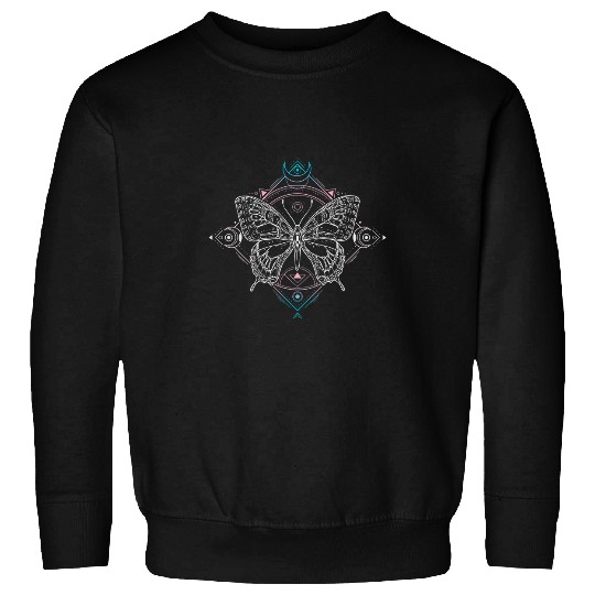 Transgender Pride Flag Colors Occult Butterfly Sweatshirts