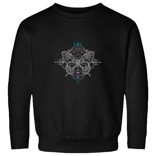 Transgender Pride Flag Colors Occult Butterfly Sweatshirts