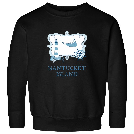 Nantucket Summer Style Clothing Light House and Wheel Sweatshirts