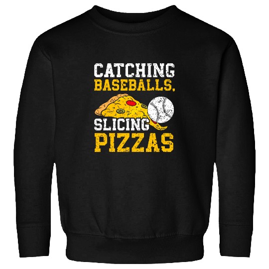 Pizza Baseball Player Baseball Lover Sport Italian Food 3 Sweatshirts