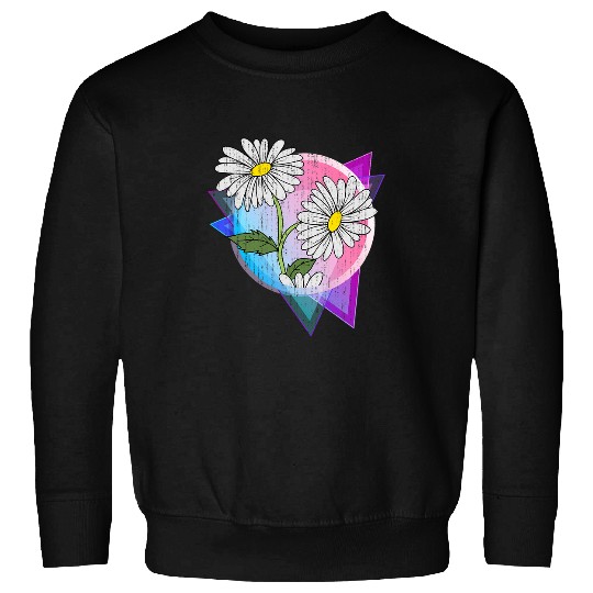 Nature Garden Plant Vaporwave Aesthetic 80s Art Daisy Flower Sweatshirts