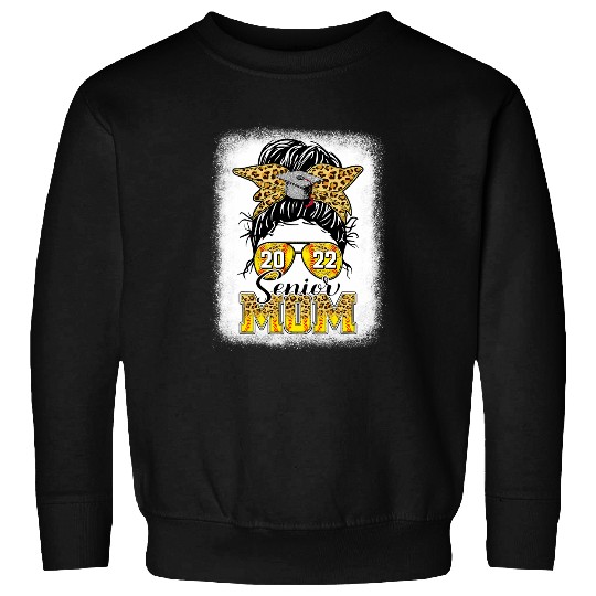Softball Mom Senior Class Of Messy Bun Graduation Sweatshirts