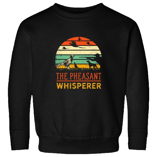 Pheasant bird hunting funny whisperer hunter Retro sunset Sweatshirts
