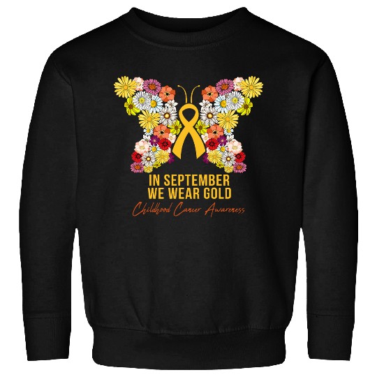 Pediatric Oncology floral butterfly september we wear gold Sweatshirts